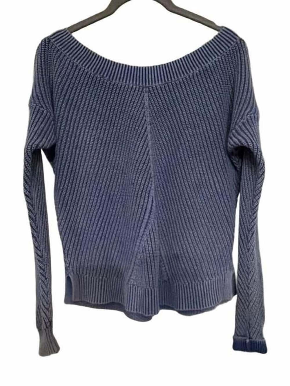 Aerie Off The Shoulder Knit Sweater Size S Blue